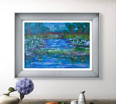 Original Art „Wetland“ 9×12 Canvas Expressionism Abstract Design Home Art