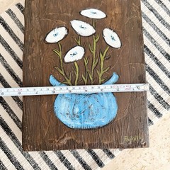Original Painting Of Flowers In Pot By Flavia Marie Weedn 1929-2015 Signed