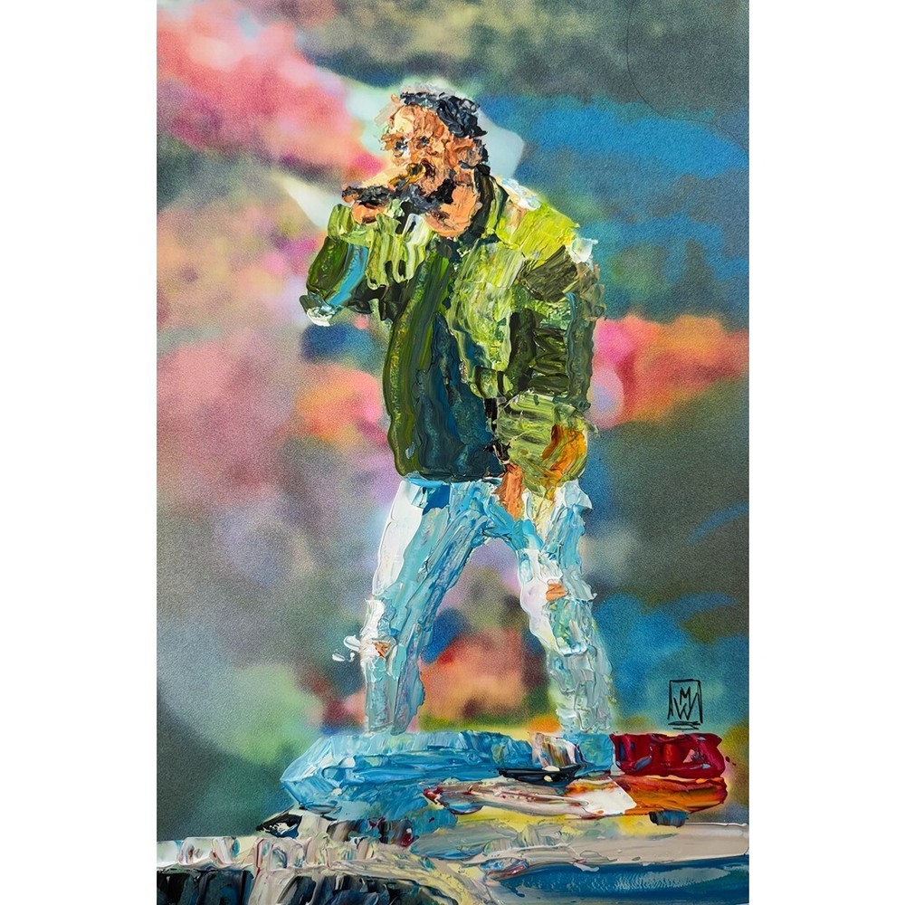 Original Impasto Portrait Kendrick Lamar Rap Music Wall Art Painting 11×17″
