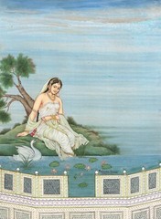 Handmade Indian Miniature Painting Of Indian Woman Fine Art On Paper 10×13 Inch