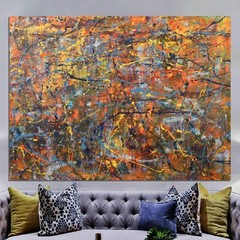 Pollock/Richter style￼ Professional Painting 81” X 62”(6ft 9in)Abstract Modern