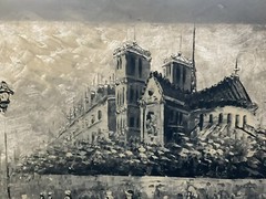 Caroline Burnett oil painting Black & White