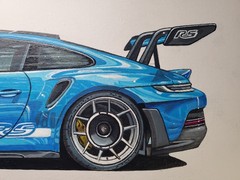 Original Painting. Super Car, Race Car, Sport Car, Porsche 911 GT3 RS. Framed