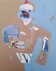 Invisible Clown by John Sanna 1 of 1 – 14″x11″ Mixed Media Collage on Cardboard