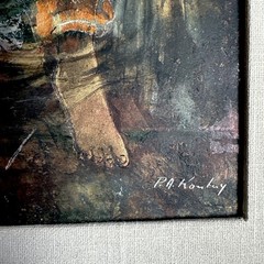 Original Paul (Pawel) Kontny Oil & Gold Leaf Painting Belly Dancer 26.5”x17”