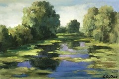Oil Painting Rest B. Serdyuk Unframed Original Home Decor Art Landscape nAAA3201