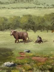 John Doyle Vintage Cattle Pasture Eucalyptus Landscape Impressionism Painting