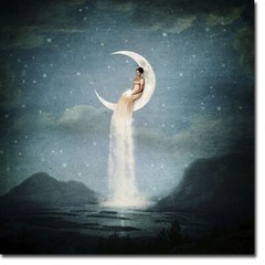 Moon River Lady by Paula Belle Flores Gallery Wrapped Canvas Art (30 in x 30 in)