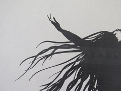 50×70 cm Signed Drawing Cristina Bullio Female Portrait Black Hair c5