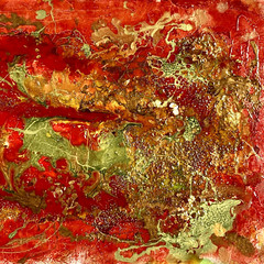 Magma Flow – Original Artwork Signed Mixed Media Abstract Painting 10.5×15 Inch