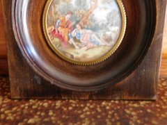 Painted miniature ‚Gallant scene with sheep‘ in the style of François BOUCHER