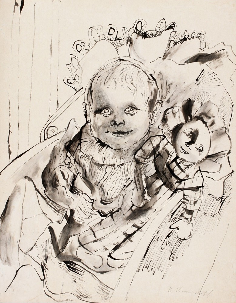 Bruno Krauskopf Novembergruppe Berlin Expressionism Ink Drawing