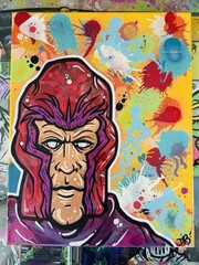 Hand Painted Marvel Comics X-Men Acrylic Canvas Set