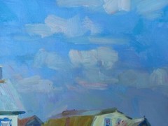 Oil painting On summer day Ukrainian painter Canvas original landscape decor art