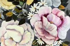 24″ Oil Painting Canvas Lea Mikel Still Life Colorful Roses Vase Flowers #38