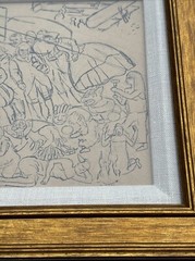 Jo Cain PAINTING ANTIQUE WPA MURAL STUDY LISTED Medical Science Technology