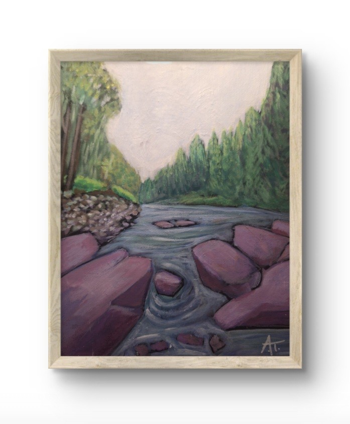 Original Impressionist 8×10 Landscape Wall Art Acrylic Panel Warm Earth Signed