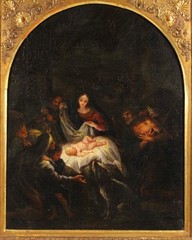 Nativity Baroque Oil Painting Italian School 17th-18th century