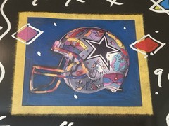 Original Peter Max Painting Dallas Cowboys Super Bowl XXX 1996 Football