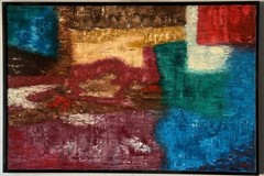 VINTAGE MODERN ABSTRACT EXPRESSIONIST OIL PAINTING OLD BLACKBURN 1974