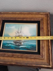 A Fine Quality 1960’s Vintage Rupert Hydan Colonial Ship on the Sea Oil Painting
