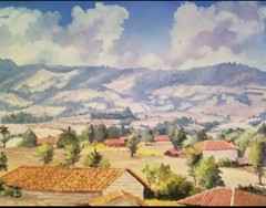 27 X 19 Highlands Of Guatemala De Leon Campos 1980 Vintage Oil Painting No Frame