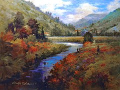 Large Original Acrylic on Canvas Landscape Art. by Kanayo Ede 30” x 40″