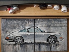Porsche 911 Turbo 1972 Silver Sports Car Artwork Hand Painted Canvas Wall Decor