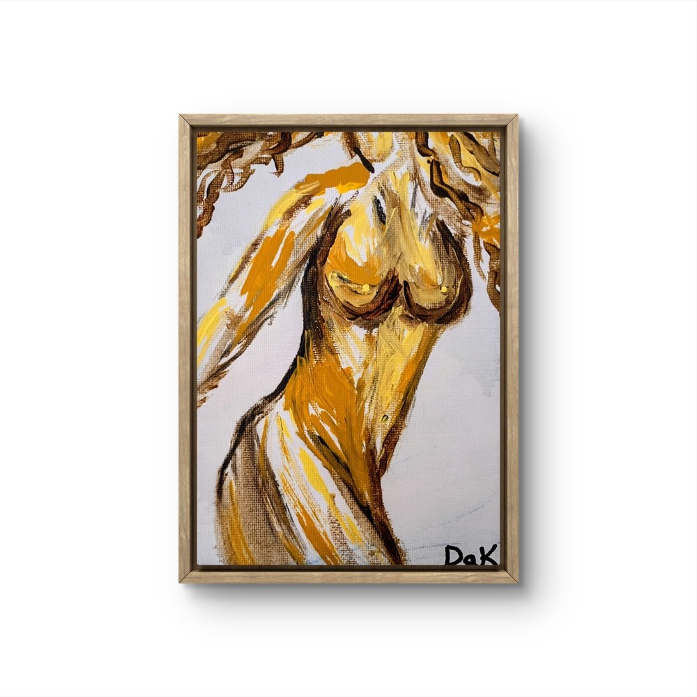 Female Figure 5×7 Canvas Original Art Expressionism Abstract Feminine Woman Girl