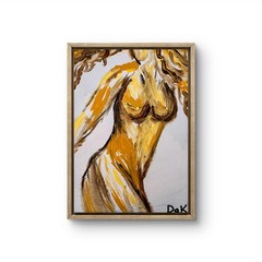 Female Figure 5×7 Canvas Original Art Expressionism Abstract Feminine Woman Girl