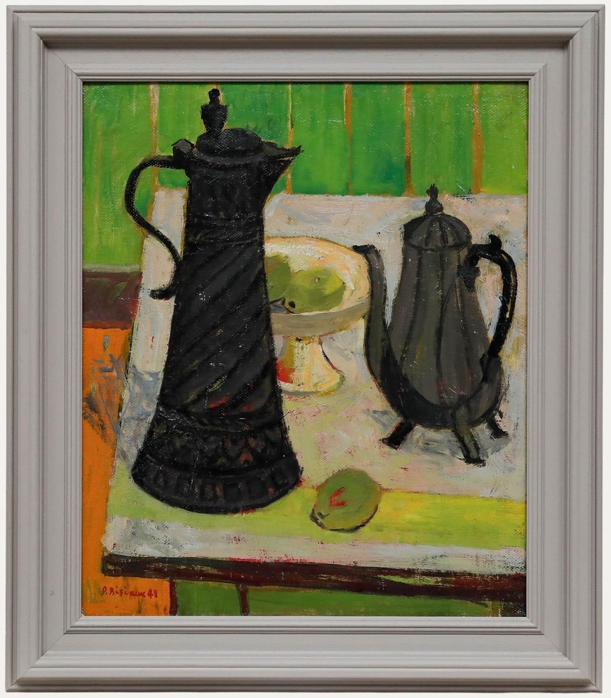 Pierre Bisiaux (1924-2005) – 1948 Oil, Pewter and Pears