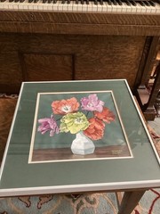 Romilda Dilley Original Gouache Floral Painting Signed Cincinnati Artist