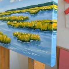 Original Oil Painting Marsh Swamp Scene Nature Painting Wall Art Home Decor