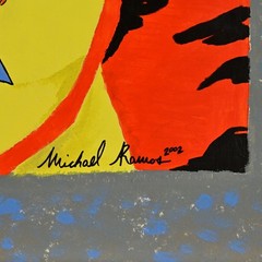 RAMOS Original Vintage Signed Winnie Pooh Tigger Costume Child Portrait Painting