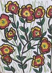 Floral. Original ACEO Art Card