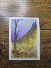 ACEO Original Watercolor Series „Erie Trees“ 1 of 4 2.5×3.5