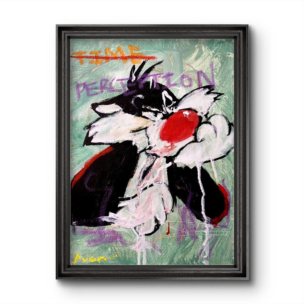 Original Looney Tunes Painting Abstract Expressionist Canvas 9×12 Cartoon Pop Ar