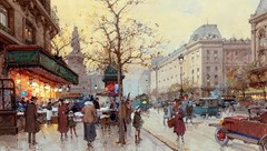 Place of the Republic, Paris Painting by Eugene Galien Laloue Reproduction