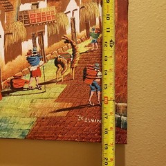 Vintage South America Peru Painting Village Scene Original Art Canvas – Signed