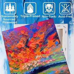 Stretched Canvases Painting Canvas for Acrylics,Oils & Other Painting Media