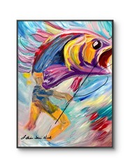 Big Fish 11″x14″ Original Expressionism Acrylic Abstract Canvas Fish