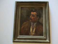 MYSTERY MASTERFUL OIL PAINTING IMPRESSIONISM MAN MALE MODEL SIGNED W INITIALS