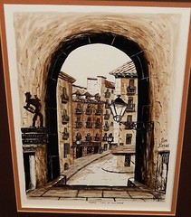 JUAN MARTIN HIDALGO MADRID „ARCO DE CUCHILLEROS“ ORIGINAL ACRYLIC PAINTING 1987