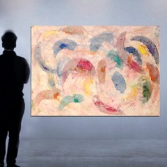 64”X44” Mark Little original canvas ￼painting OOAC Acrylic,Abstract, Action XL