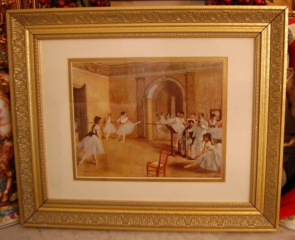 FRAMED MATTED EDGAR DEGAS COLOR ART PRINT „THE DANCE FOYER AT THE OPERA (1872)“