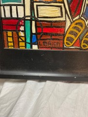 L. MASON CITY LIFE AFRICAN AMERICAN ORIGINAL Acrylic, Oil CANVAS PAINTING SIGN