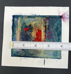 Mixed Media Abstract Painting “Dali’s Dice” Acrylic Sparkles Glitter 5×5” Art