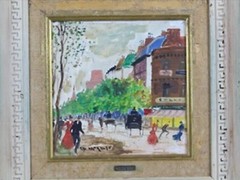 Charles Nicoise Signed Oil on Porcelain Tile/10 1/4″ x 10 1/4″ /Read Description