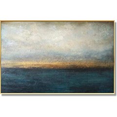 Abstract Painting: Ocean Blue Gray Sunset