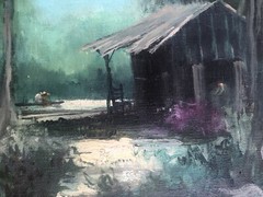Colette Pope Heldner 1902-1990 New Orleans Artist Louisiana Swamp Oil Painting